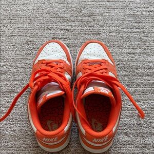 Nike Kids Vibrant Orange and White Sneakers